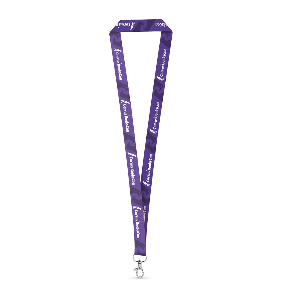 WINDSOR. SET Lanyard SUBLIMATION Long II (20 mm) in recycled polyester (100% rPET) with 20 mm lever carabiner