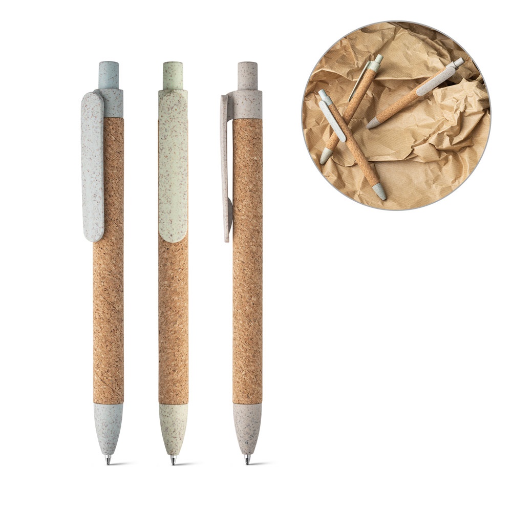 GOYA. Ballpoint pen made of cork and wheat straw fiber.