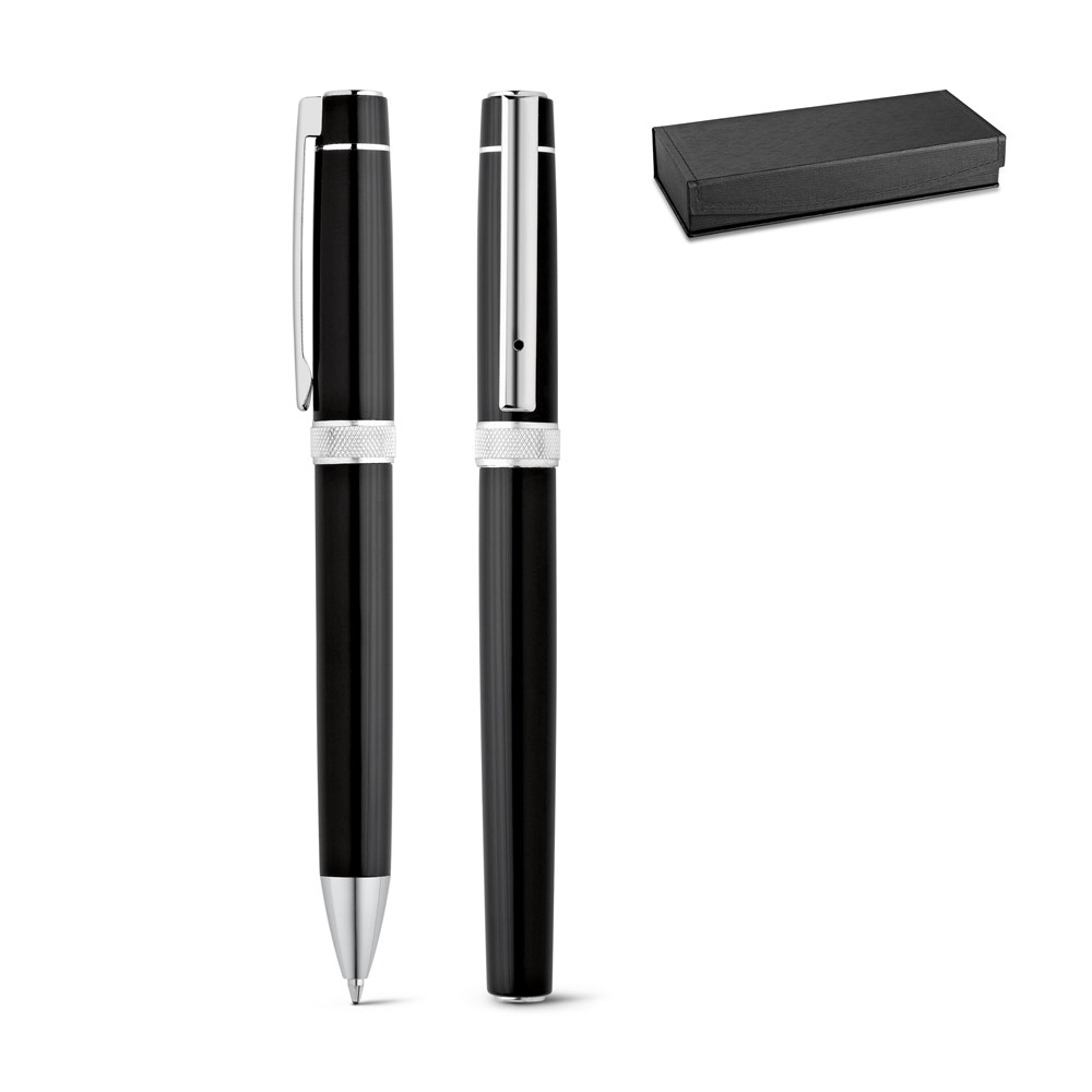 DOURO. Metal rollerball and ballpoint pen set.