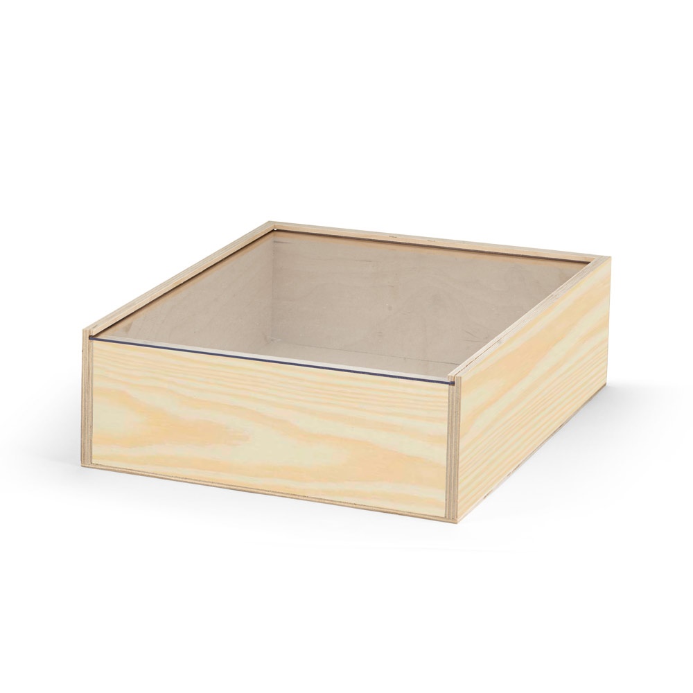 BOXIE TRANSPARANT L. Houten doos L