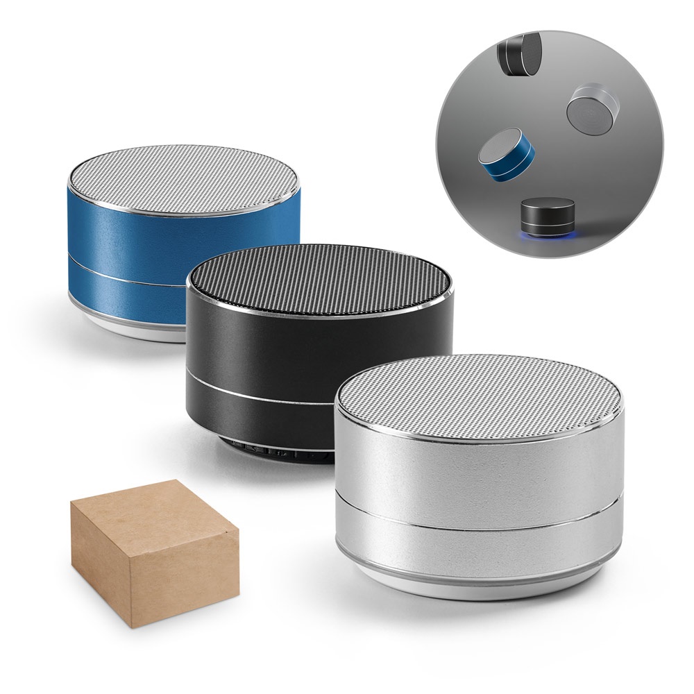 FLOREY. Draagbaar apparaat van 3 W met een batterijduur van 4 uur, gemaakt van gerecycled aluminium (100% rAL) en gerecycled ABS (100% rABS).