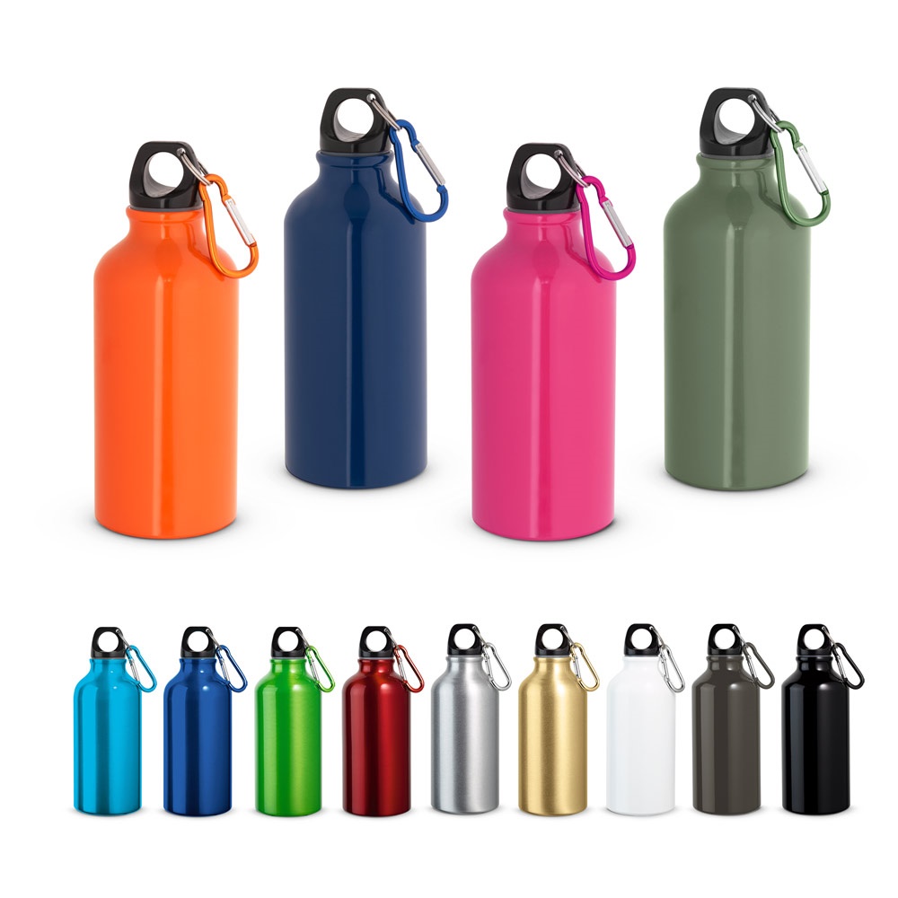 LANDSCAPE S. Aluminium sportwaterfles met karabijnhaak 400 ml