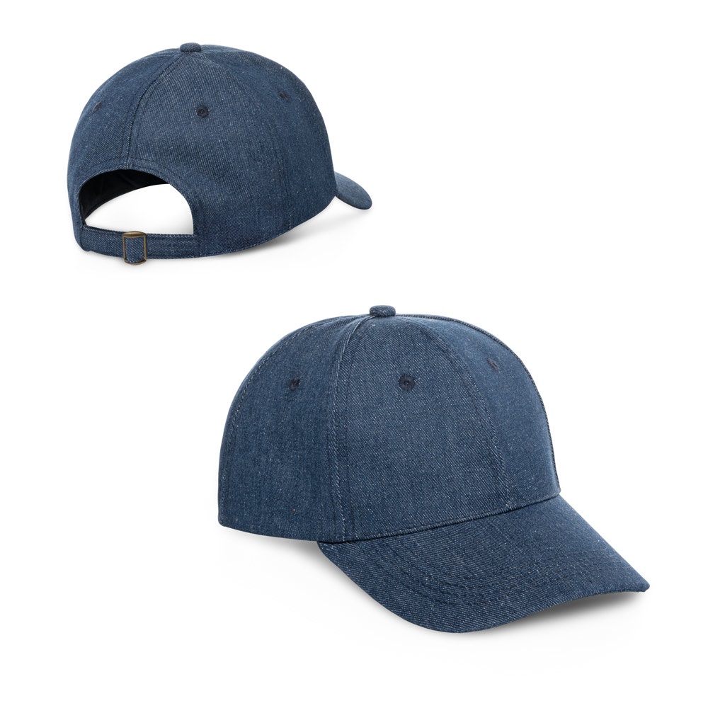 PHOEBE. Denim, cotton, and polyester cap (300 g/m²)