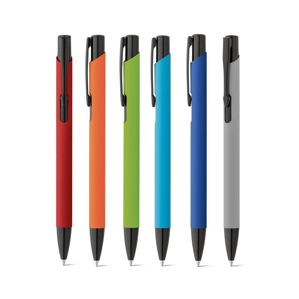 Poppins. Aluminum ballpoint pen with rubber finish.