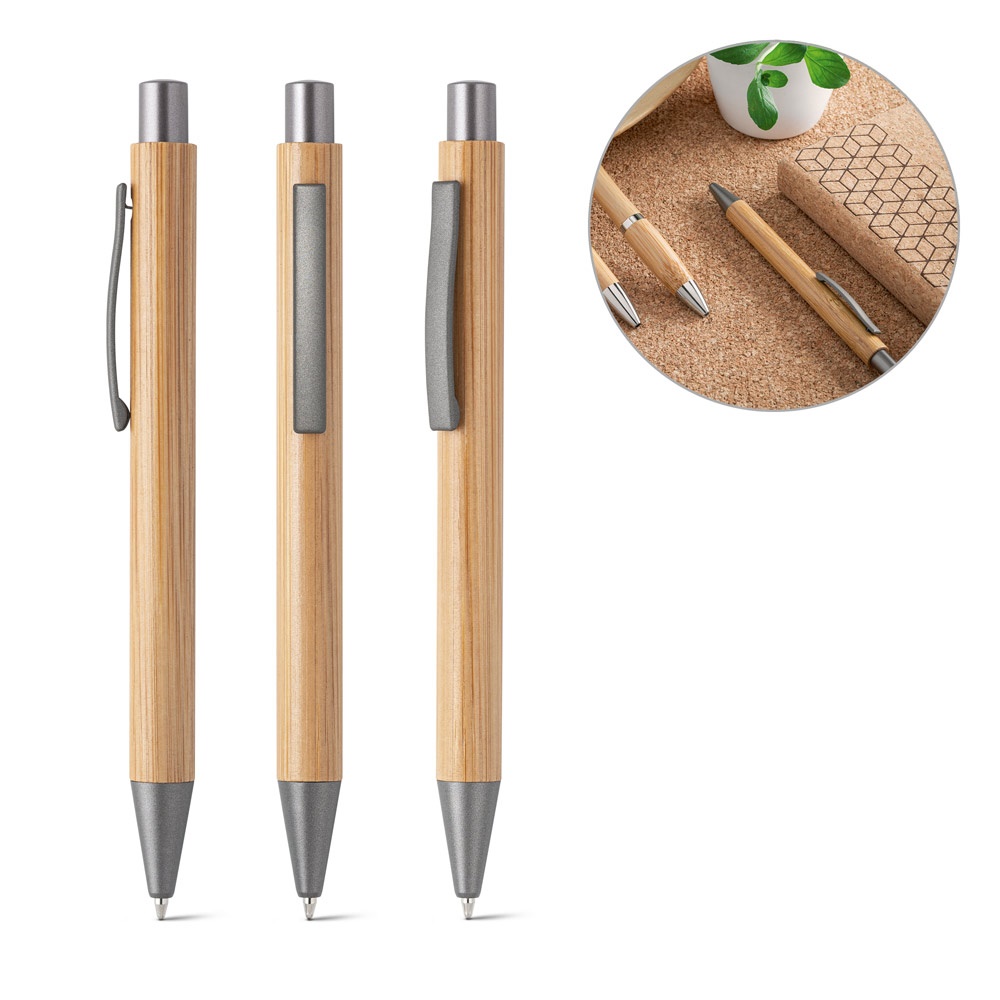 ELLIOT. Bamboo ballpoint pen with clip.