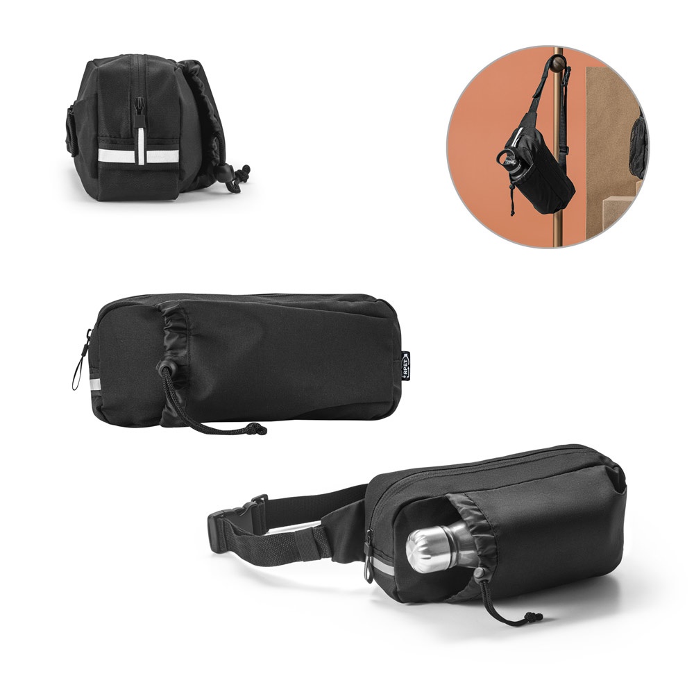 DELFOS-ETUI. Etui van gerecycled 300D-polyester en gerecycled 600D-polyester met reflecterende elementen.