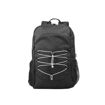 DELFOS BACKPACK. Laptop backpack in 300D recycled polyester and 600D recycled polyester with reflective elements. - 103 - Black