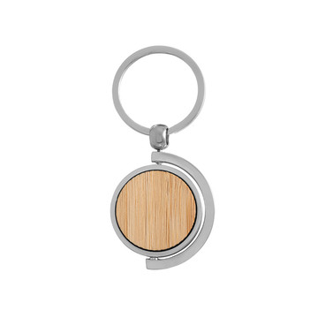 HOMER ROUND. Round bamboo keychain. - 160 - Natural