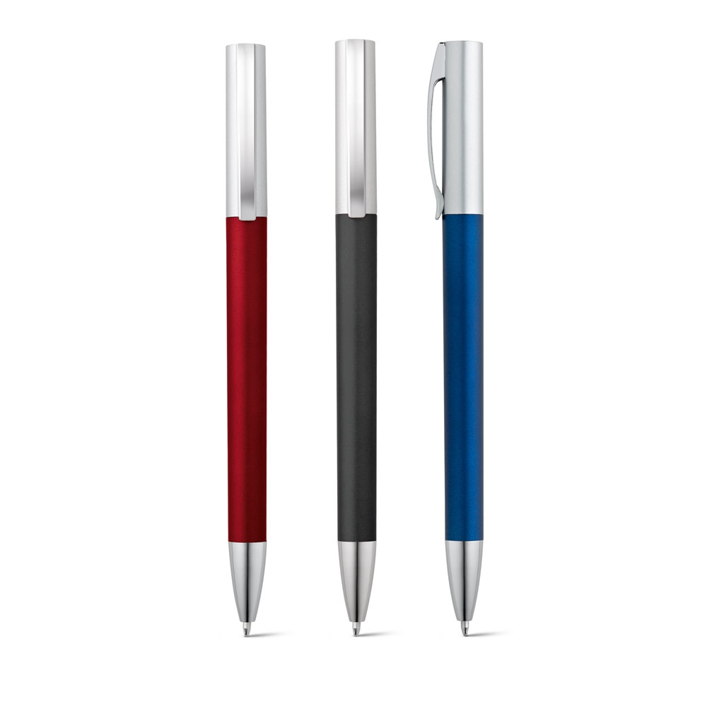 ELBE. Ballpoint pen with twist mechanism and metal clip.