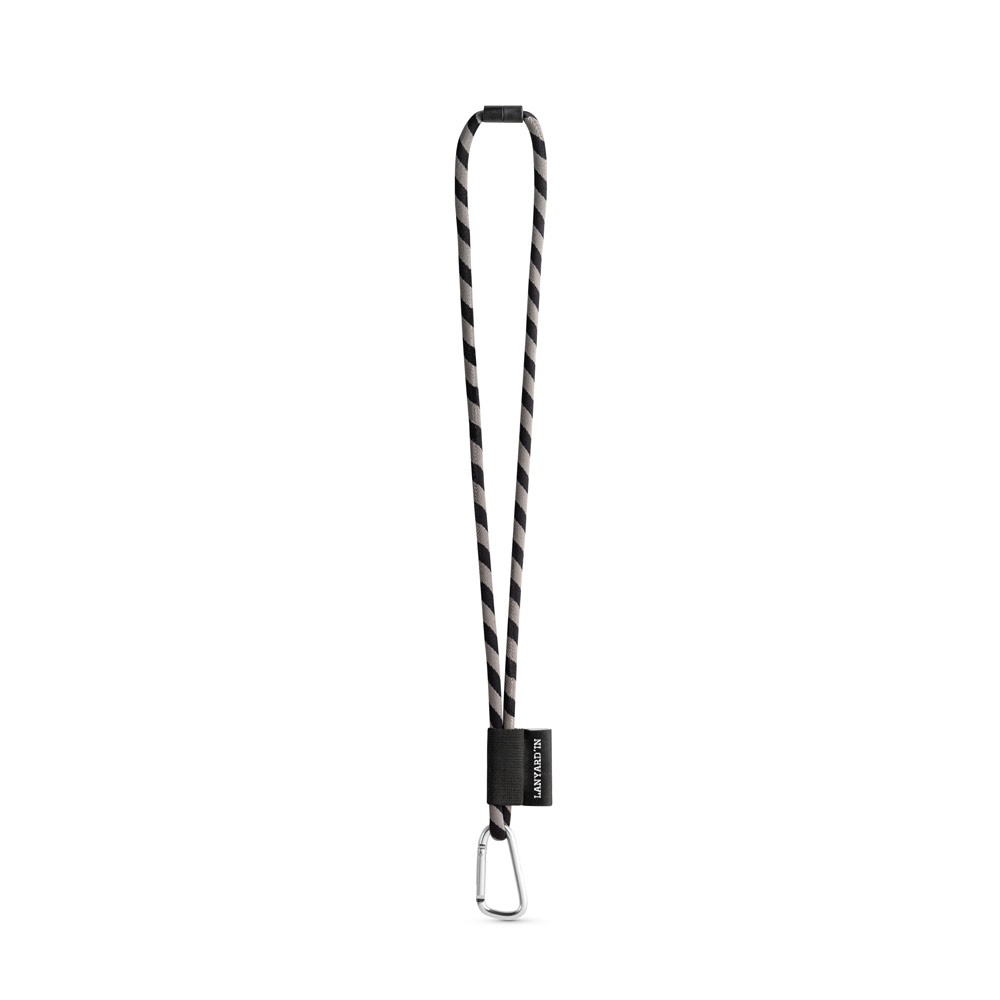 SET Long lanyard tube (Ø 7 mm) with 55 mm D-ring carabiner and Ø 7 mm safety lock