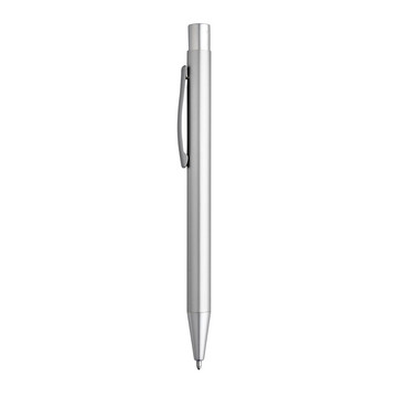 LEA. Aluminium balpen met clip. - 127 - Satijnchroom