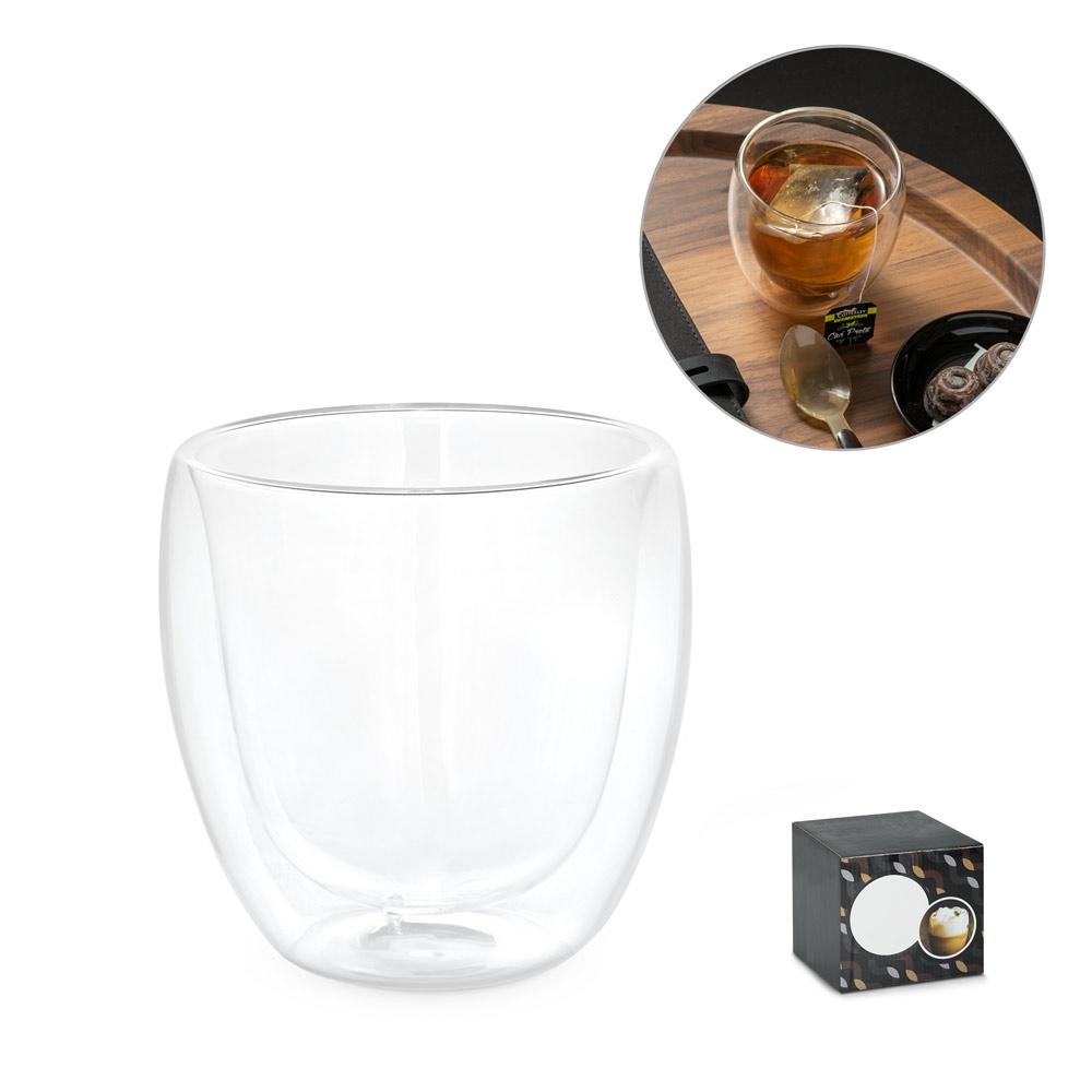 Amerikaanse beker van borosilicaatglas met een inhoud van 220 ml.