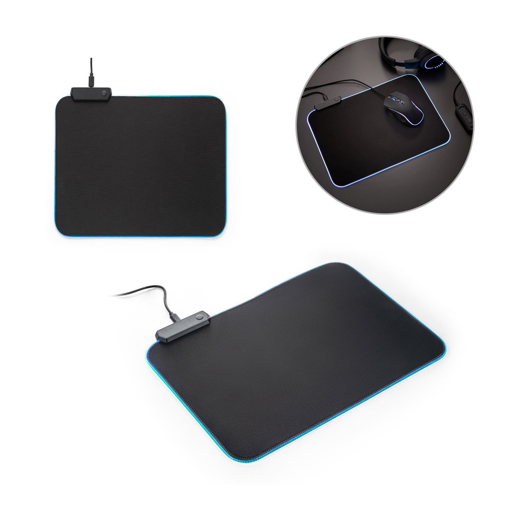 THORNE MUISMAT RGB. Gamingmuismat met RGB LED-verlichting, gemaakt van polyester.