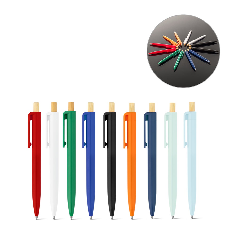 ZARA. Recycled ABS (100% rABS) ballpoint pen with bamboo push button.