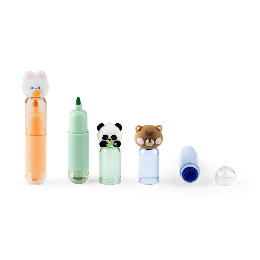 TROPISCH. Set van 3 pennen, speciaal ontworpen voor kinderen, gemaakt van ABS.