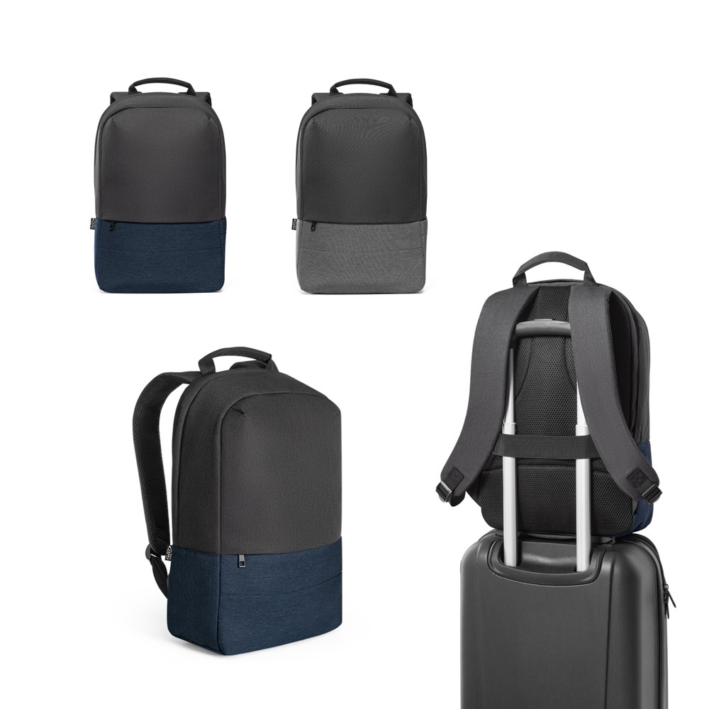 GENOA BPACK. Anti-theft backpack made of high-density 600D recycled polyester.
