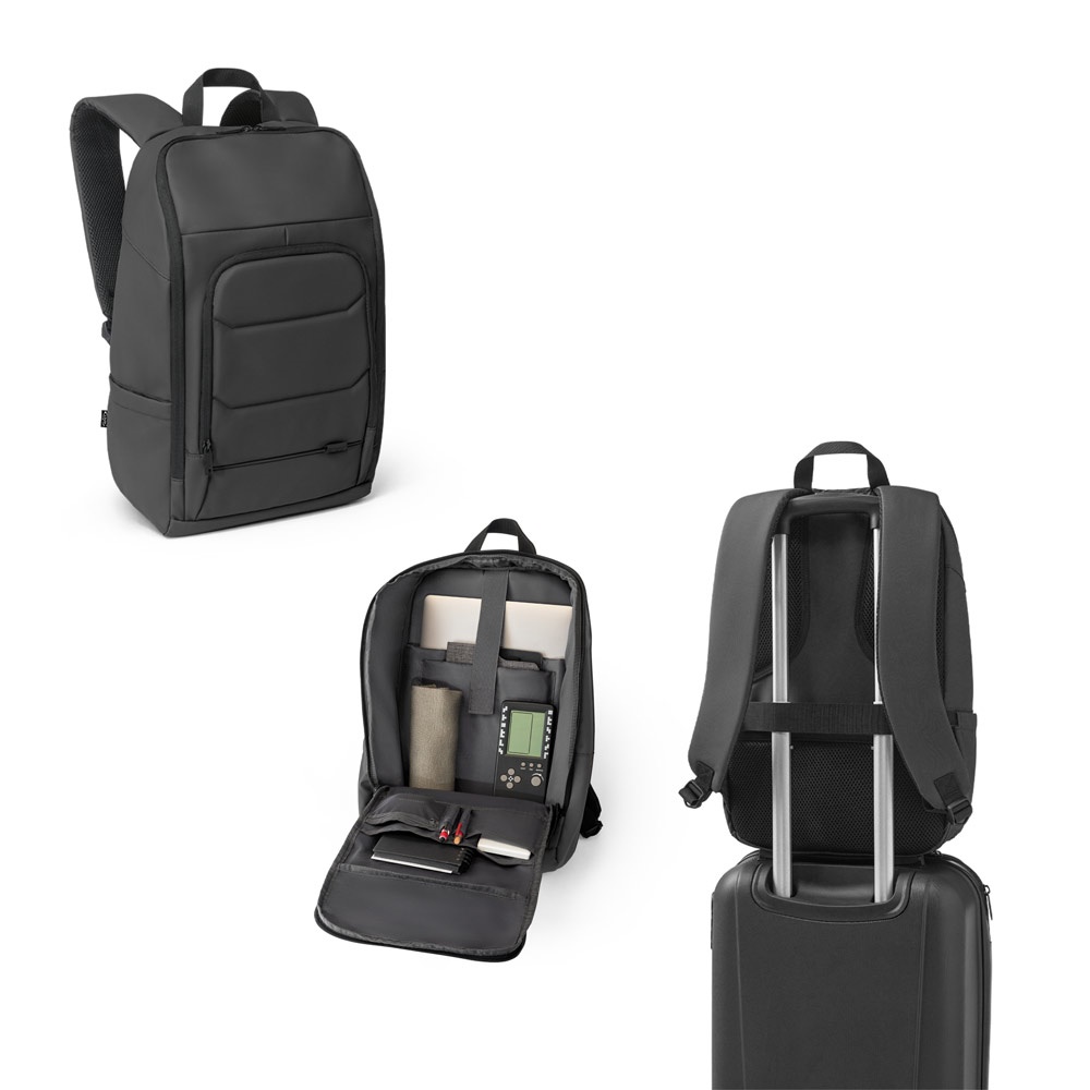 TOULON. Laptop backpack made of high-density 600D recycled polyester, 16"