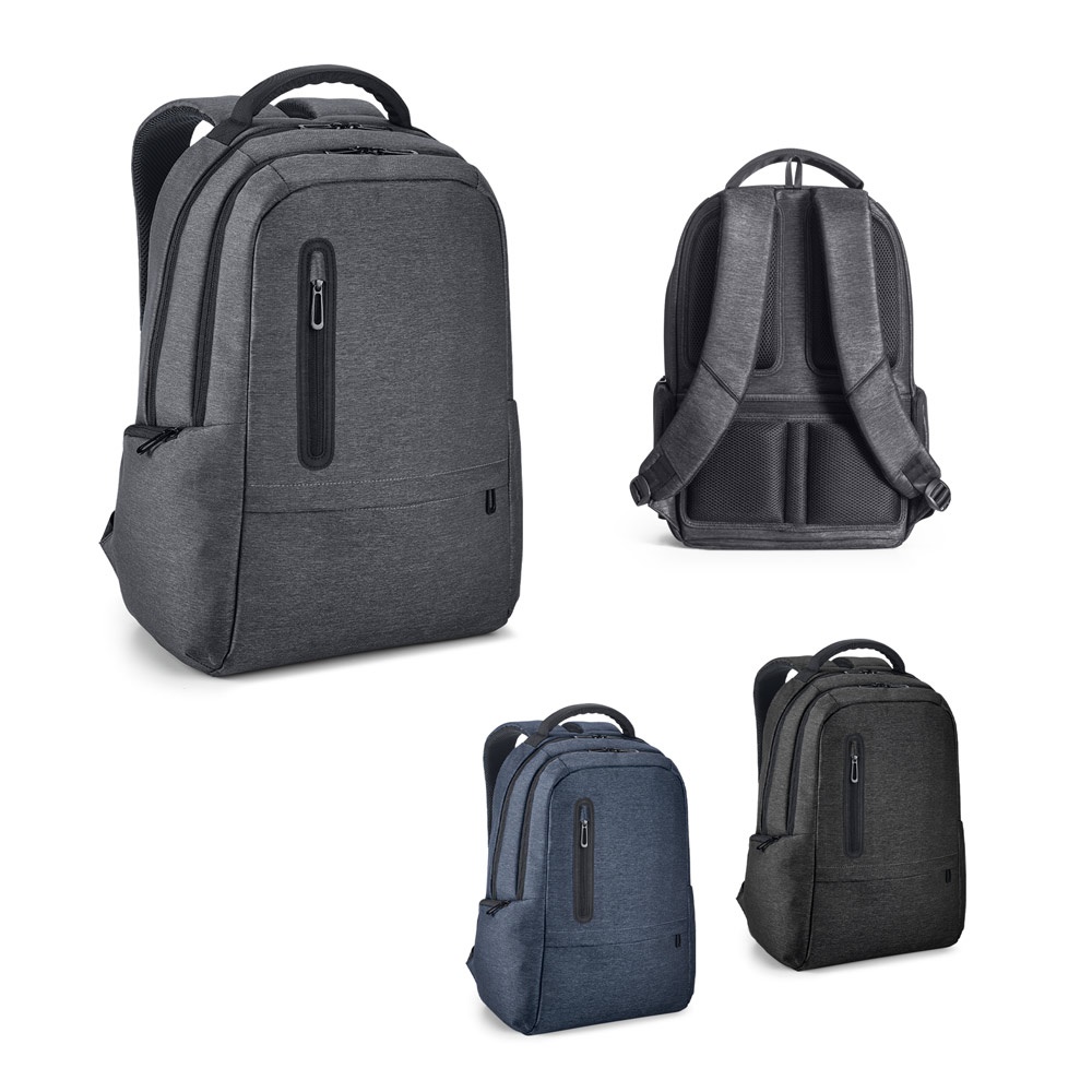 RE-BOSTON. Water-Resistant 2-Tone Recycled Nylon Laptop Backpack with 210D Compartment