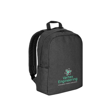 GIJON. Laptop backpack made of 600D high-density recycled polyester and lined with 210D recycled polyester. - 133 - Dark gray