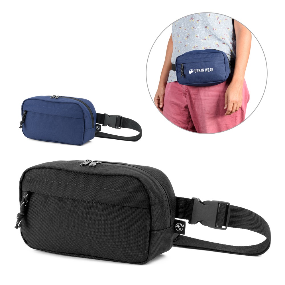 MYKONOS. Heuptasje van 600D gerecycled polyester met een voering van 210D gerecycled polyester.