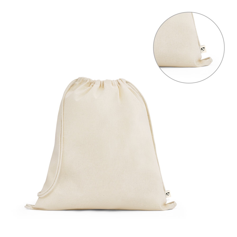 BELIZE. Rugzak met trekkoord van 100% biologisch katoen (140 g/m²)