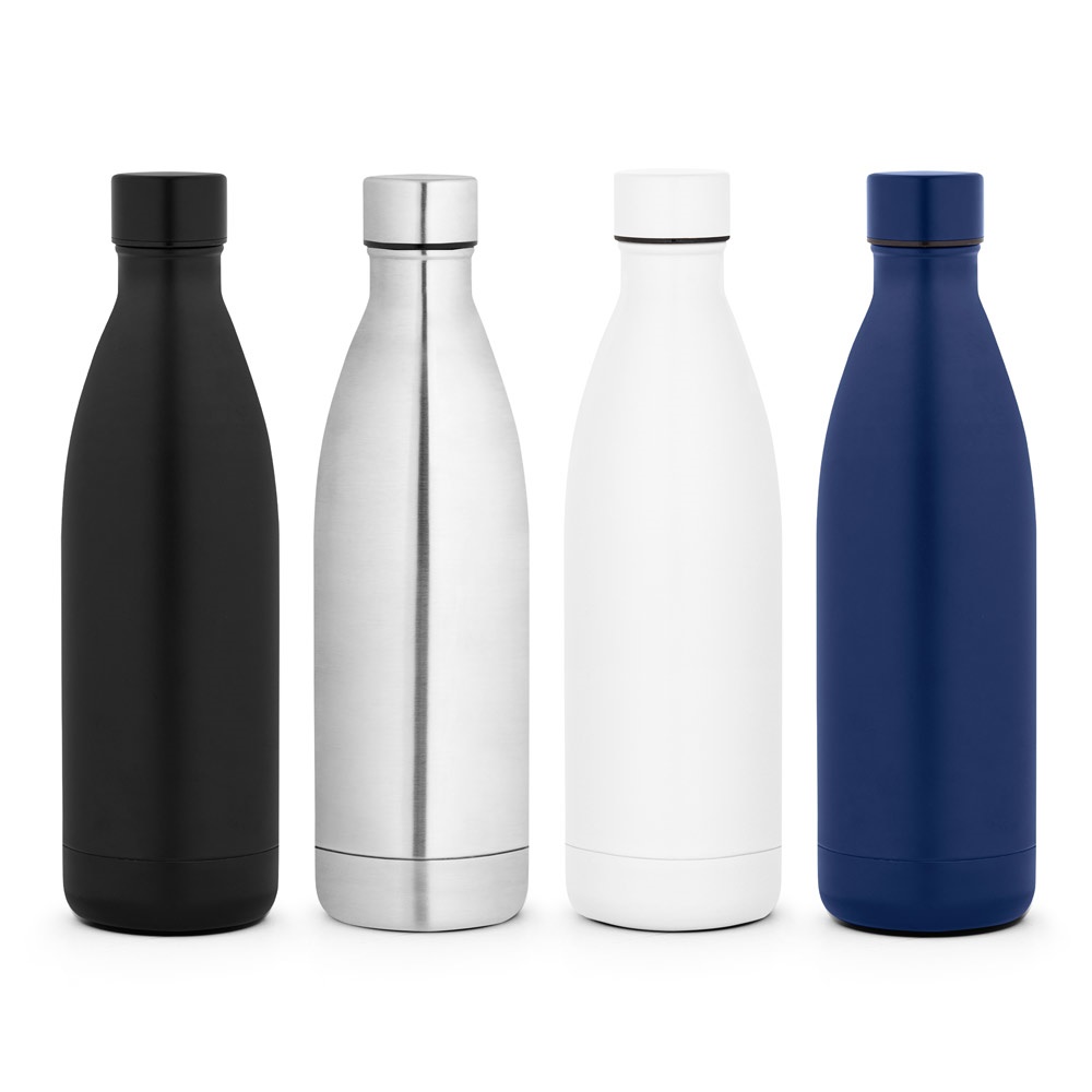 RE-BUFFON XL. Dubbelwandige roestvrijstalen waterfles (90% gerecycled), 1 liter.