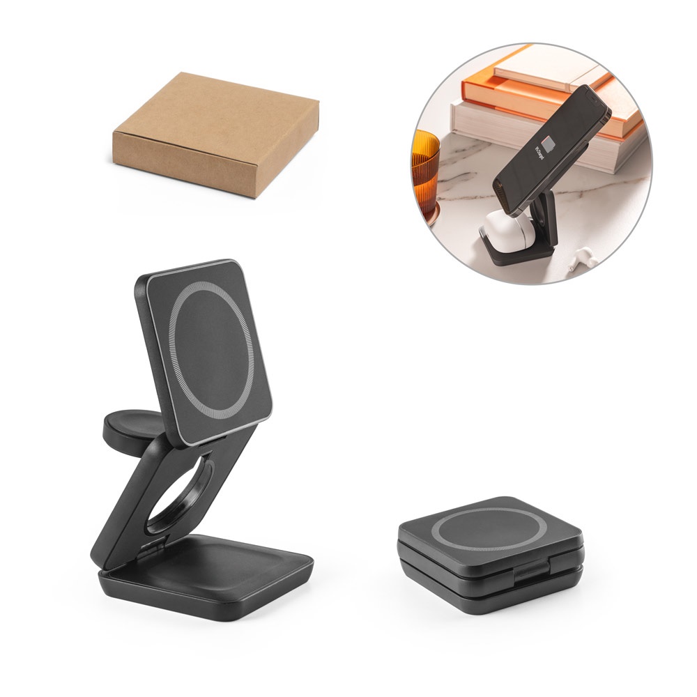 BROGLIE. 15W 4-in-1 supersnelle magnetische draadloze oplader gemaakt van gerecycled ABS (100% rABS)