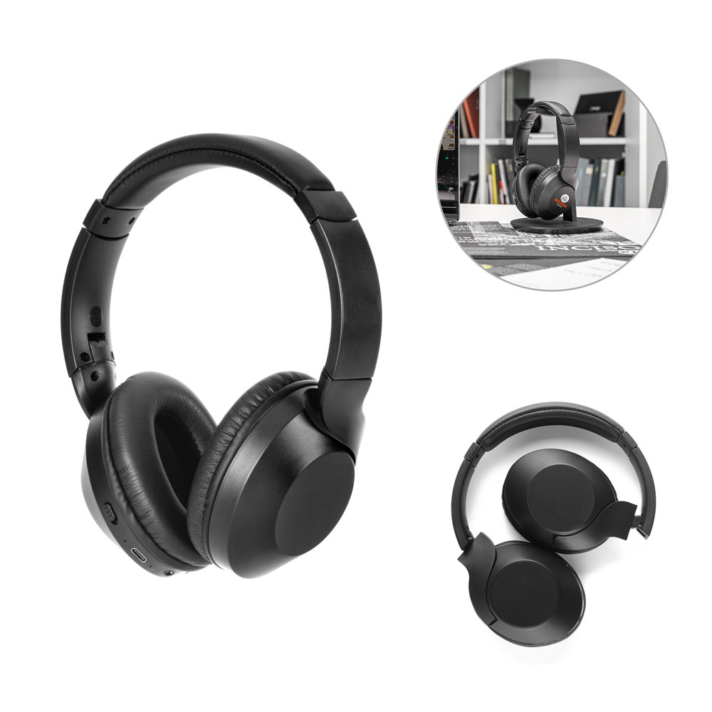 HENDRIX. Opvouwbare draadloze hoofdtelefoon met 20 uur batterijduur, gemaakt van 100% gerecycled ABS.