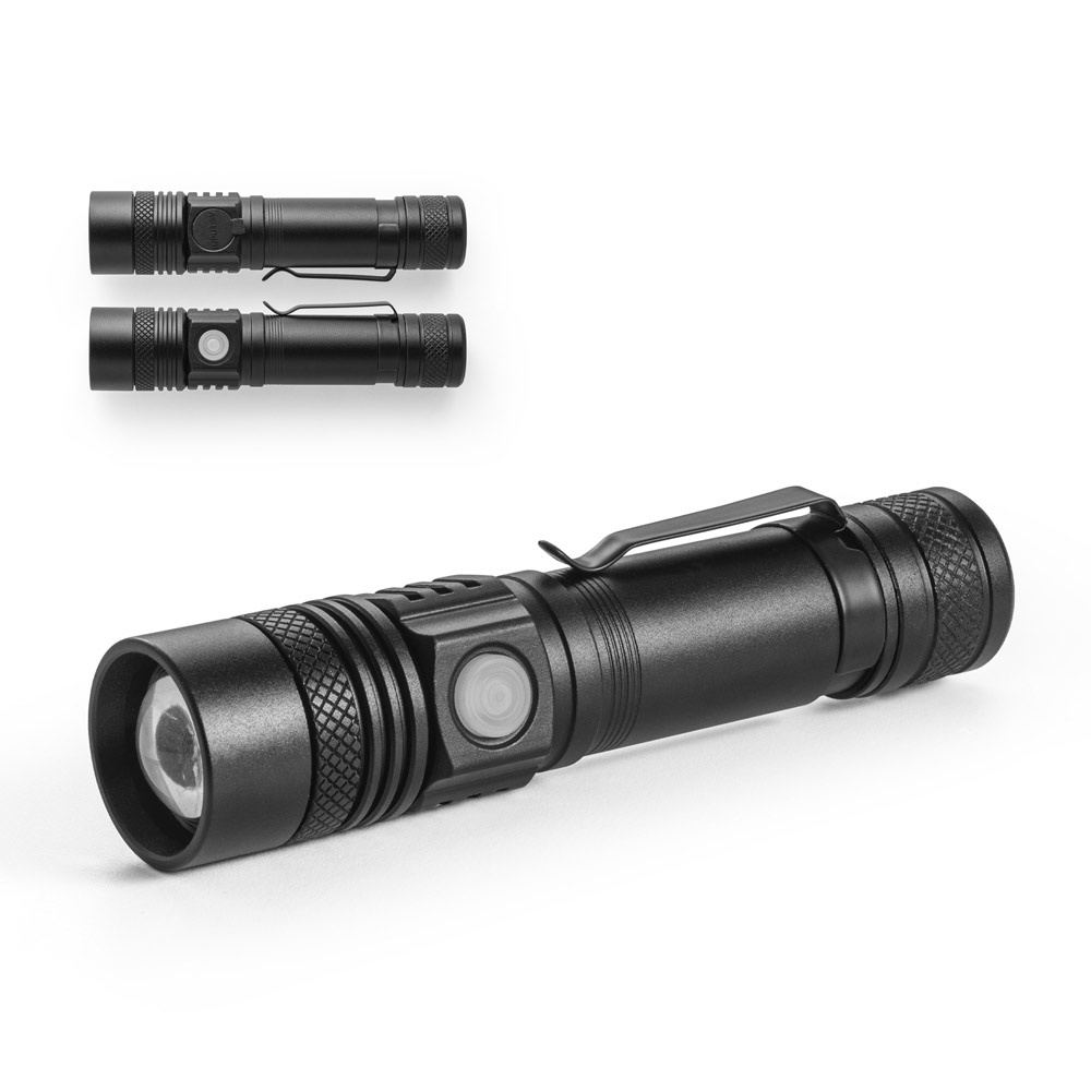 UNGAR. Oplaadbare 5W zaklamp gemaakt van gerecycled aluminium (100% rAL).
