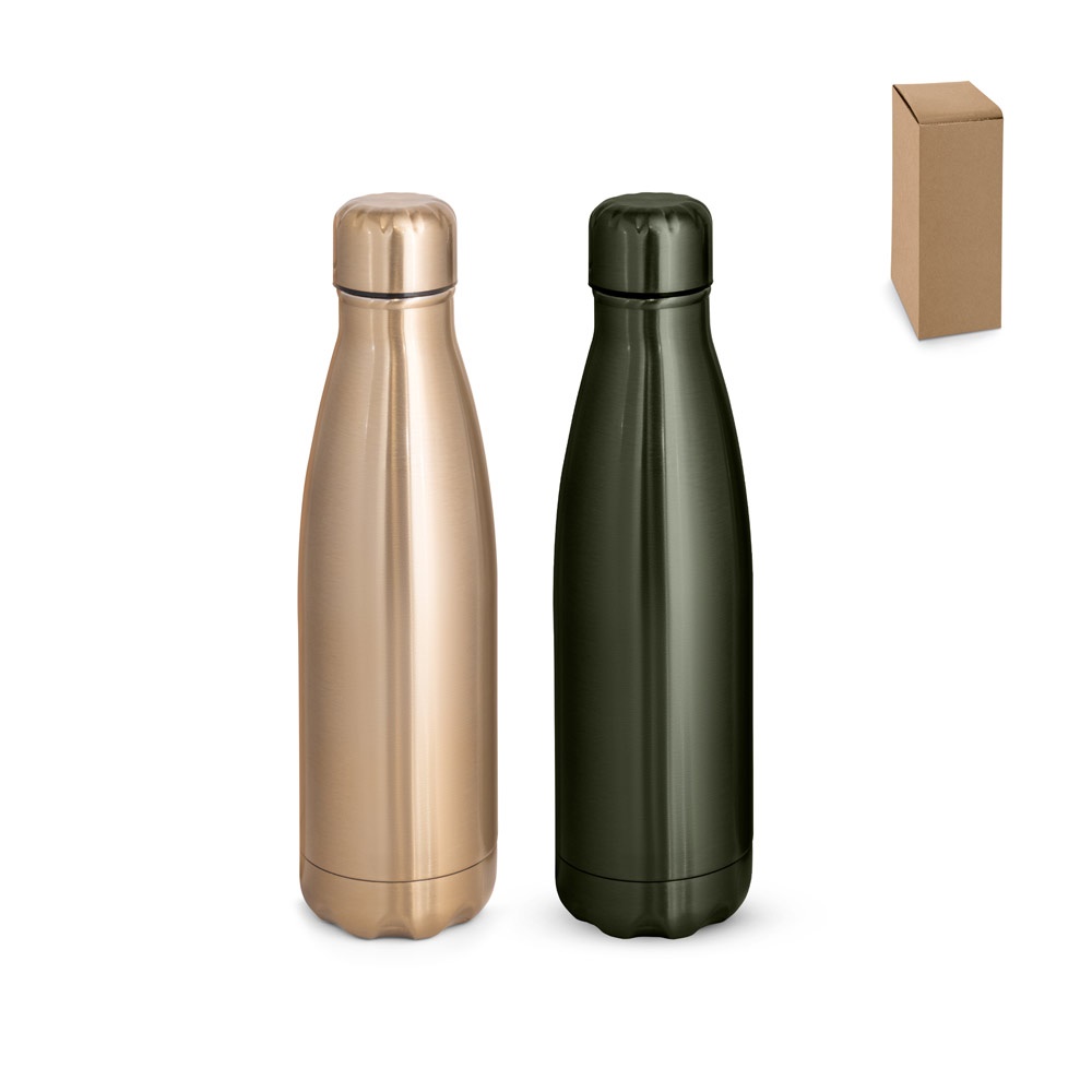 SHOW METALLIC. Roestvrijstalen waterfles met een matte metallic afwerking, 510 ml.