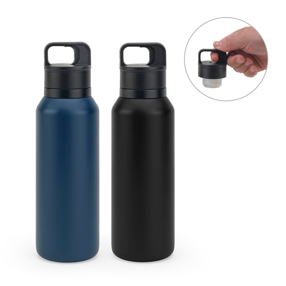 NICKLAUS. Dubbelwandige, vacuümgeïsoleerde roestvrijstalen waterfles van 590 ml (91% gerecycled).