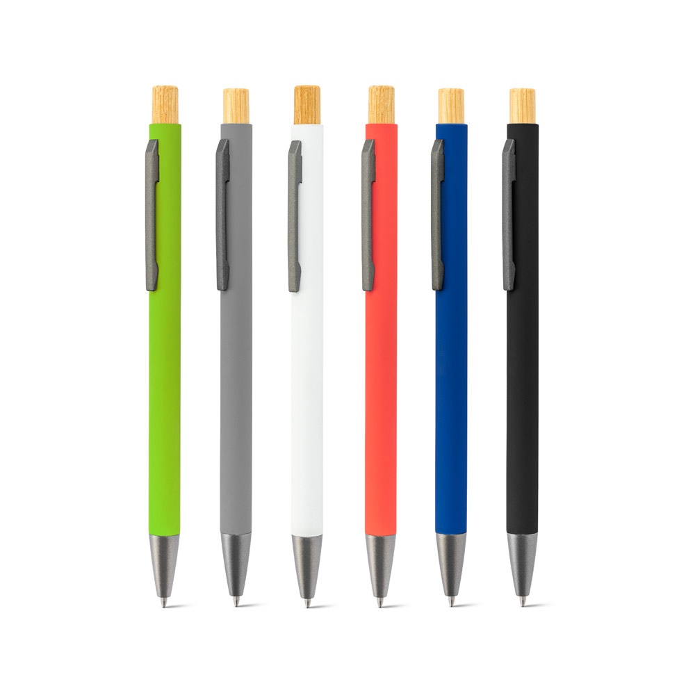 ZYLEN. Ballpoint pen made of recycled aluminum (100% rAL), with rubber finish.