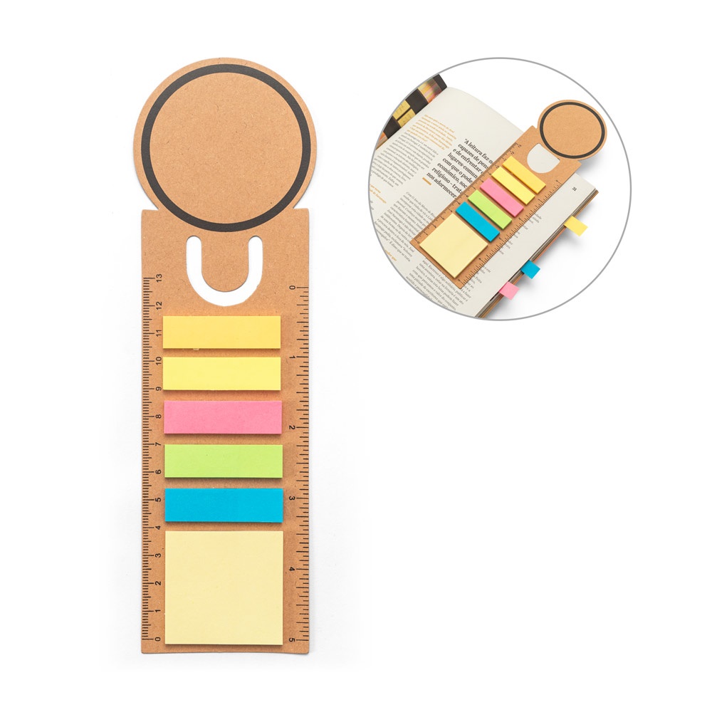 SAWYER. 3-in-1 kantoorset, gemaakt van 100% gerecycled papier, met een rond bovenblad en zwarte opdruk rondom.