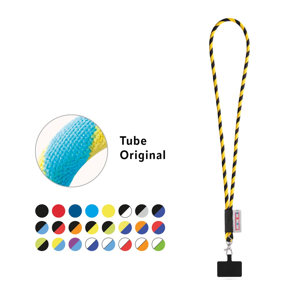 GOSPORT. SET Lanyard Tube Long (Ø 7 mm) with 9 mm trigger carabiner and mobile phone holder