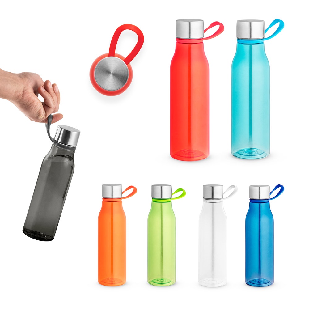 SENNA. Fles van gerecycled PET (100% rPET) met een doorschijnende, glanzende afwerking.