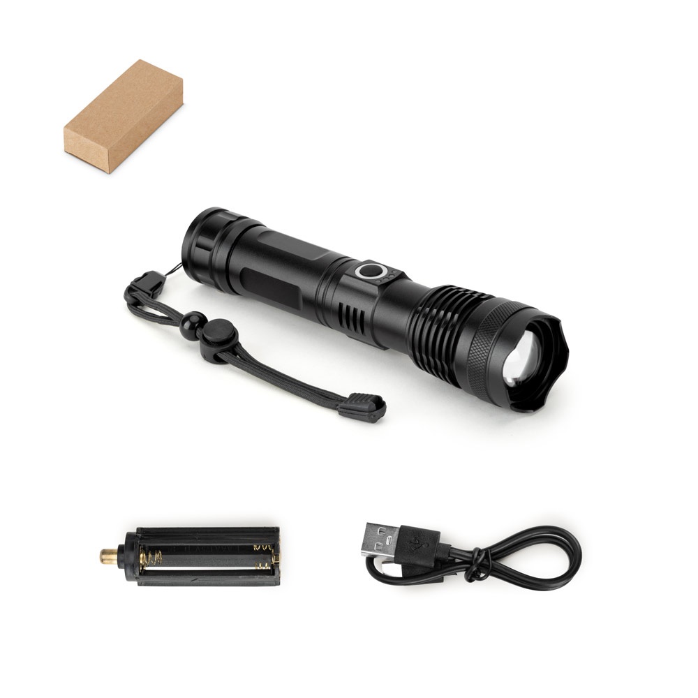 YVIAN. Oplaadbare zaklamp van 10 W, gemaakt van aluminium (100% rAL).