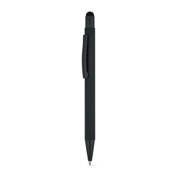 CLINT TOUCH. Ballpoint pen with a modern design, made of recycled aluminum (100% rAL) with a rubberized finish. - 103 - Black