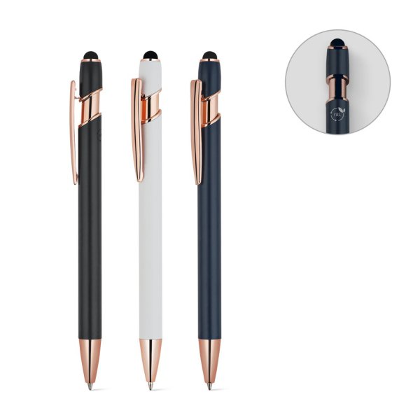 NEIL ROSE. Ballpoint pen made of recycled aluminum (100% rAL), with a matte finish and blue ink.