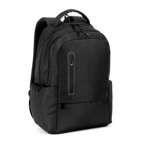 BOSTON SOLID. Laptoprugzak (17 inch) van 150D nylon met 2 gevoerde compartimenten. - 103 - Zwart