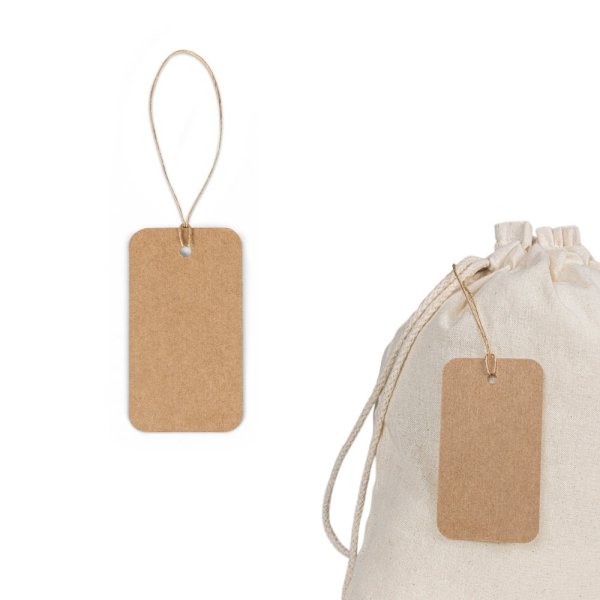 RECTANGULAR LABEL. Rectangular label made from 100% recycled paper (700 gsm).