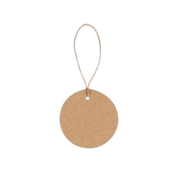 ROUND LABEL. Circular label made from 100% recycled paper (700 g/m²). - 160 - Natural