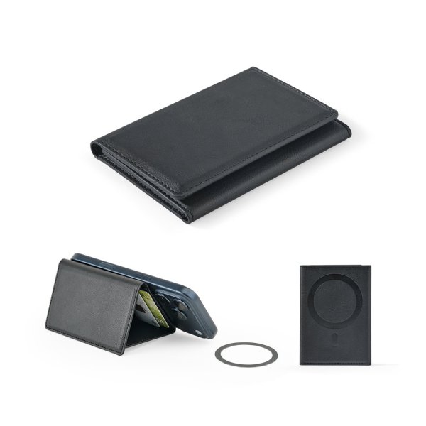 HARALD. Magnetic PU wallet with large capacity and RFID protection.