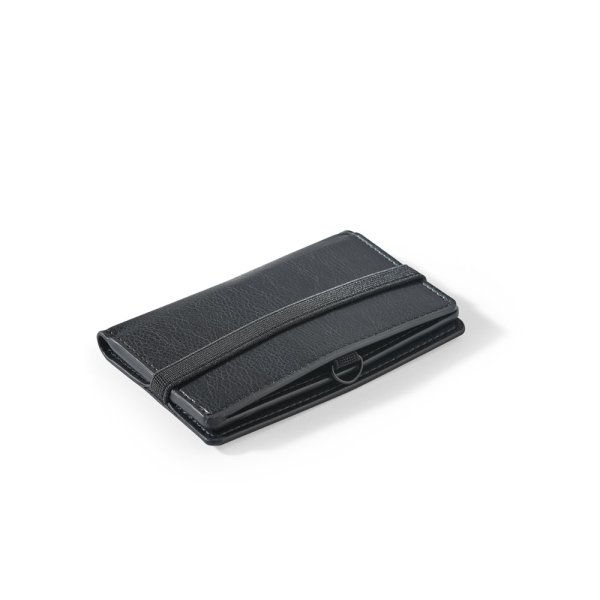 GLENN. PU card holder with elastic closure - 103 - Black
