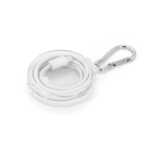 JEMISON USB-C naar USB-C kabel (60W) met gevlochten polyester snoer, gemaakt van ABS, roestvrij staal, aluminium en polyester. - 106 - Wit