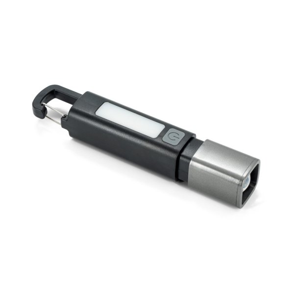 WIGGINS. ABS flashlight, with a 2W LED light (53 lumens) on the front and a COB light (53 lumens) on the top - 103 - Black
