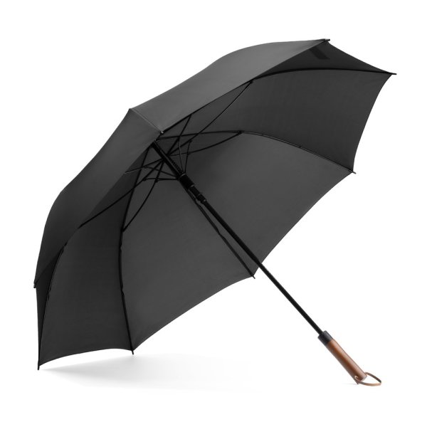 MATEO. Large pongee umbrella (30") - 103 - Black