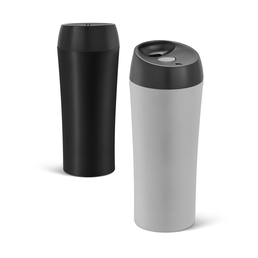 MONARDA. Reisbeker van 470 ml, gemaakt van roestvrij staal en PP.