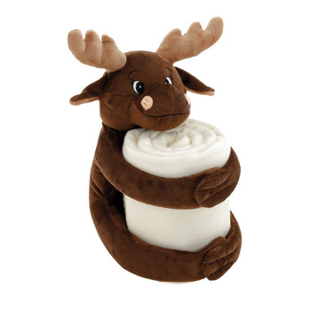 MOOSE. Polar fleece blanket with plush (180 g/m²) - 101 - Brown