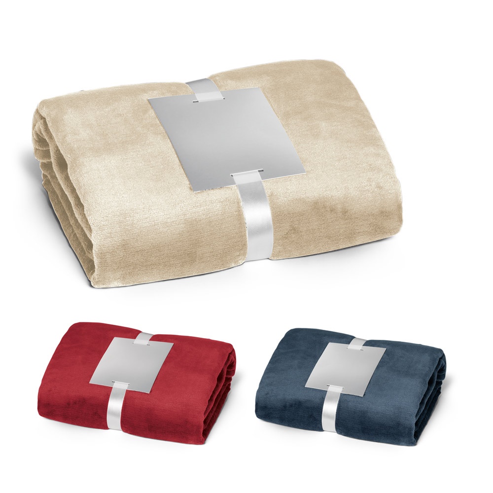 DYLEAF. Fleece deken (240 g/m²) met lint en personaliseerbare kaart.