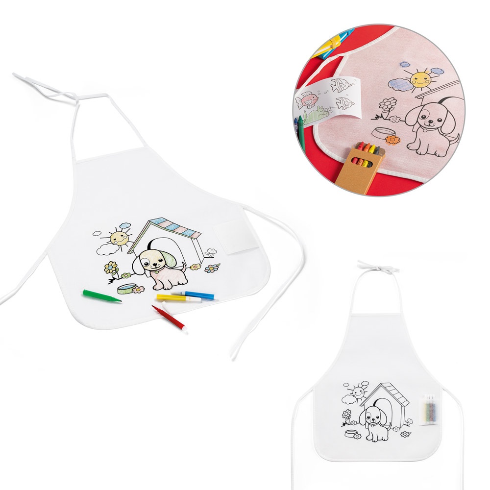 NILO. Kinderschort van non-woven materiaal (80 g/m²) in verschillende kleuren.